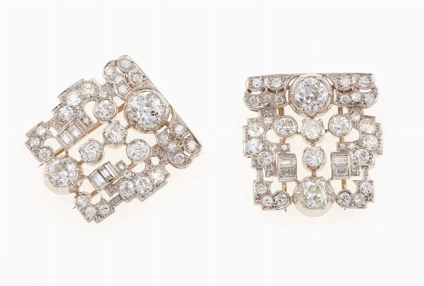 Spilla douette con diamanti  - Asta Fine Jewels - Associazione Nazionale - Case d'Asta italiane