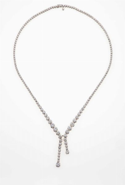 Collana con diamanti taglio brillante per ct 9.00 circa  - Asta Fine Jewels - Associazione Nazionale - Case d'Asta italiane