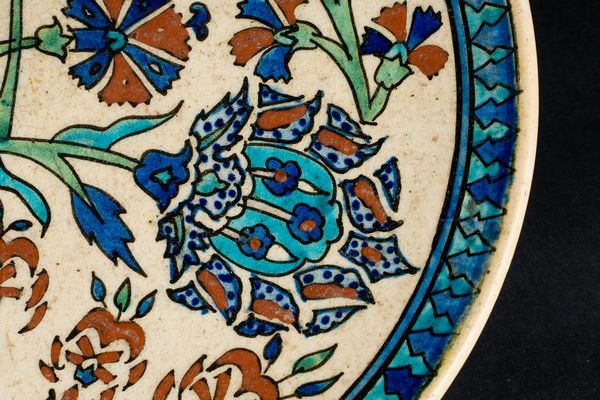Arte Islamica : Piatto in ceramica nello stile Iznik Europa, forse Francia, XIX secolo  - Asta ASTA ISLAMICA E INDIA (Tradizionale) - Associazione Nazionale - Case d'Asta italiane