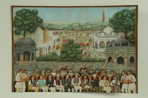 Arte Indiana - Dipinto raffigurante i festeggiamenti del giorno dell'indipendenza a DelhiIndia, seconda metà XX secolo