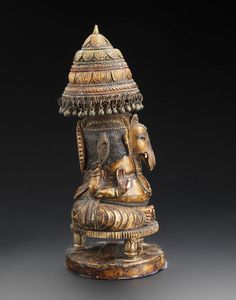 Arte Indiana : Elemento degli scacchi in avorio raffigurante Ganesh India, 1920 ca.  - Asta ASTA ISLAMICA E INDIA (Tradizionale) - Associazione Nazionale - Case d'Asta italiane