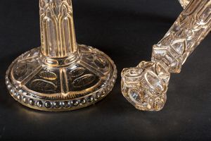 Arte Islamica : Coppia di candelieri in vetro dorato Turkey, Beykoz, Periodo Ottomano, XIX secolo  - Asta ASTA ISLAMICA E INDIA (Tradizionale) - Associazione Nazionale - Case d'Asta italiane