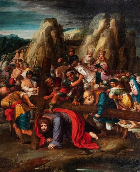 Frans Francken II : Salita al Calvario  - Asta Dipinti e Disegni Antichi, Arte del XIX Secolo - Associazione Nazionale - Case d'Asta italiane