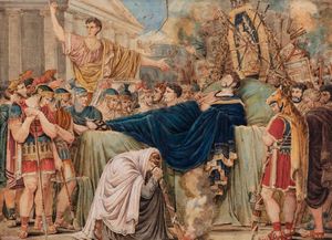 Scuola romana, prima met del secolo XIX - Morte di Cesare e Orazione di Antonio