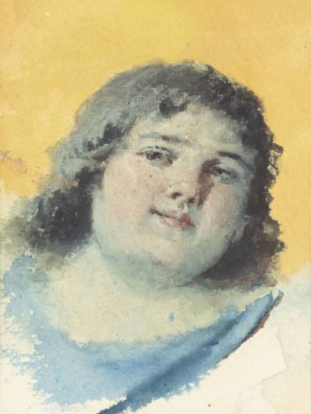 GIACOMO GANDI Saluzzo 1846 - 1932 Savigliano : Profilo di ragazza  - Asta Asta 176 Dipinti e Arti Decorative - Associazione Nazionale - Case d'Asta italiane