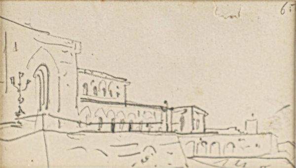 ENRICO REYCEND Torino 1855 - 1928 : Scorcio di citt  - Asta Asta 176 Dipinti e Arti Decorative - Associazione Nazionale - Case d'Asta italiane