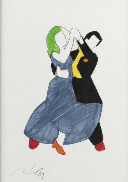 MARCO LODOLA Dorno (PV) 1955 : Ballo  - Asta Asta 176 Dipinti e Arti Decorative - Associazione Nazionale - Case d'Asta italiane