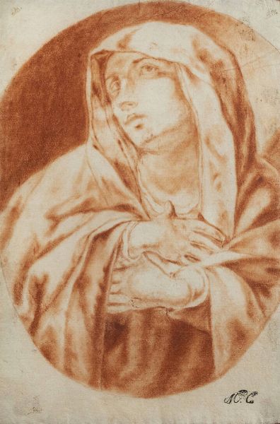 PITTORE ANINIMO : Ritratto della Vergine  - Asta Asta 176 Dipinti e Arti Decorative - Associazione Nazionale - Case d'Asta italiane