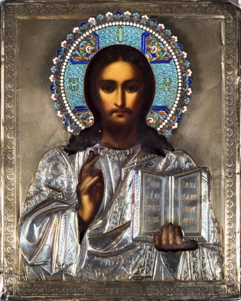 ICONA : Cristo pantocratore  - Asta Asta 176 Dipinti e Arti Decorative - Associazione Nazionale - Case d'Asta italiane