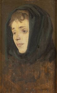 GIACOMO GANDI Saluzzo 1846 - 1932 Savigliano - Ritratto di giovane donna