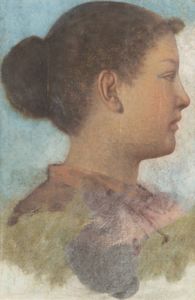 GIACOMO GANDI Saluzzo 1846 - 1932 Savigliano - Ritratto di cugina o nipote