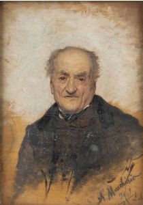 ANDREA MARCHISIO Torino 1850 - 1927 - Ritratto di gentiluomo '91(?)