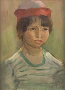 CARLO BAZZANI Casina 1908- 1997 Reggio Emilia - Ritratto di bambino 1966