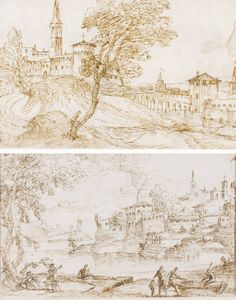 PITTORE ANONIMO Fine XVIII secolo - Paesaggio