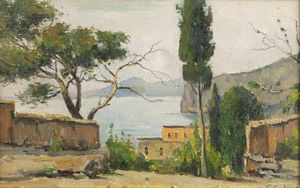 GIOVANNI COLMO Torino 1867 - 1947 - Paesaggio lacustre