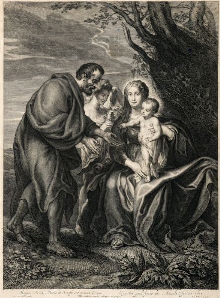 SCHELTE BOLSWERT ADAMSZ. : Sacra Famiglia con angelo.  - Asta Grafica & Libri - Associazione Nazionale - Case d'Asta italiane