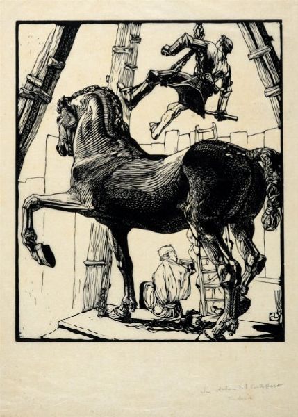 DUILIO CAMBELLOTTI : Il cavallo di bronzo.  - Asta Grafica & Libri - Associazione Nazionale - Case d'Asta italiane