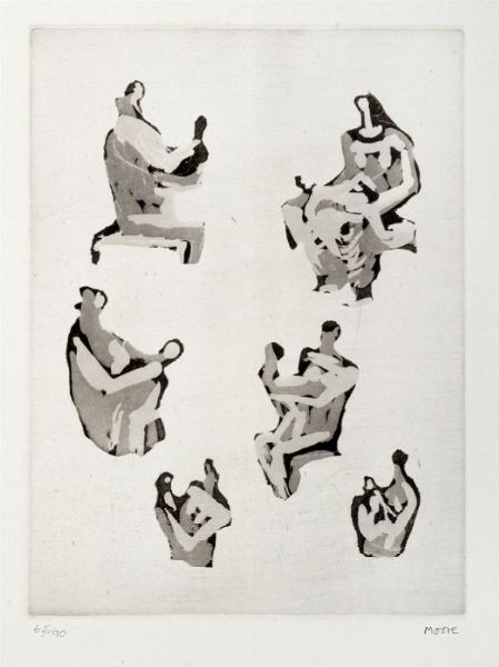 Henry Moore : Six mother and child studies.  - Asta Grafica & Libri - Associazione Nazionale - Case d'Asta italiane