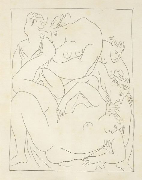 Pablo Picasso : Eurydice pique par un Serpent.  - Asta Grafica & Libri - Associazione Nazionale - Case d'Asta italiane