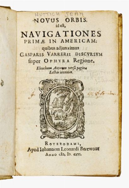 GASPAR BARREIROS : Novus orbis. Id est, navigationes primae in Americam...  - Asta Grafica & Libri - Associazione Nazionale - Case d'Asta italiane