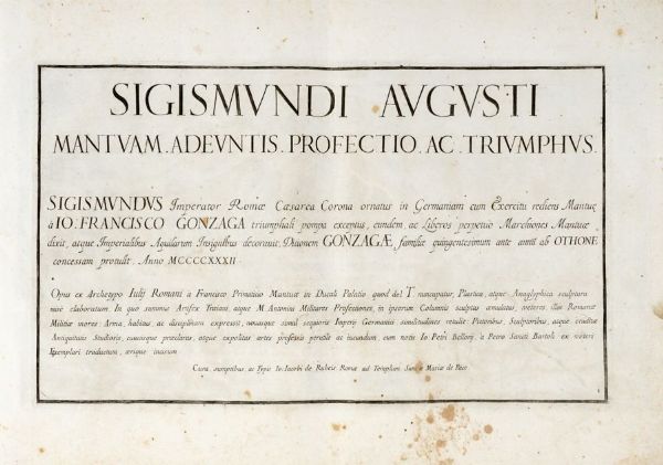 PIETRO SANTI BARTOLI : Sigismundi Augusti Mantuam Adeuntis Profectio ac Triumphus.  - Asta Grafica & Libri - Associazione Nazionale - Case d'Asta italiane