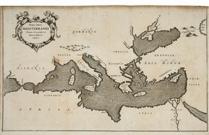 ATHANASIUS KIRCHER - Mappa maris Mediterranei Fluxiis currentes et naturam motionum explicans.