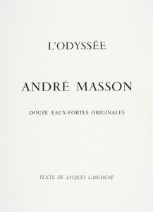 André Masson - L'Odyssée. Douze Eaux-Fortes Originales.