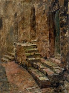 MARIANO FORTUNY Y MADRAZO - Perugia. Rue et Vialles maisons.