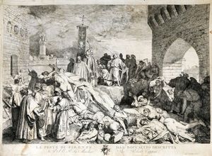LUIGI SABATELLI - La peste di Firenze dal Boccaccio descritta.