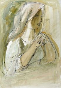 STANIS DESSY : Donna in preghiera.  - Asta Grafica & Libri - Associazione Nazionale - Case d'Asta italiane