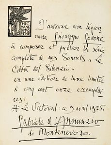 Gabriele D'Annunzio - Le citt del silenzio.