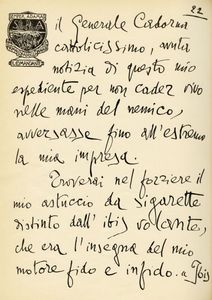 Gabriele D'Annunzio - Il messaggio [...] a Marcello Visconti di Modrone podest di Milano nel XVI anniversario del volo su Vienna, IX Agosto del 1934.