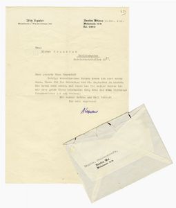 WILHELM KARL KEPPLER - Lettera dattiloscritta con firma autografa inviata ad Elsbet Kranefuss.
