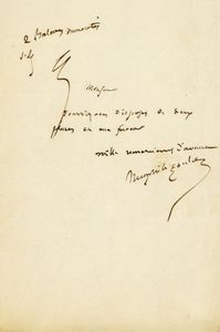 THOPHILE GAUTIER - Breve lettera autografa firmata.