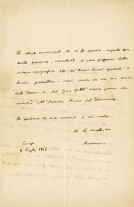 THEODOR MOMMSEN - Lettera autografa firmata inviata a Gabriele Rosa.