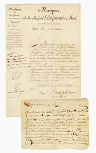 NAPOLON - IMPERATORE DEI FRANCESI - Documento con annotazione e sigla autografa NP.