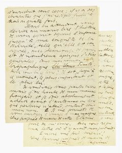 GIOVANNI PAPINI - 2 lettere autografe firmate inviate al giornalista e drammaturgo Alfred Mortier.
