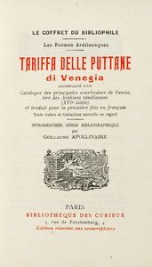 GUILLAUME APOLLINAIRE - Tariffa delle puttane di Venegia [...] Introduction, essai bibliographique par Guillaume Apollinaire.