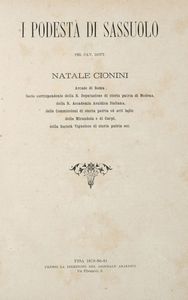 NATALE CIONINI - I podestà di Sassuolo.