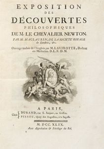 COLIN MACLAURIN - Exposition des découvertes philosophiques de m. le chevalier Newton...