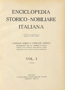 VITTORIO SPRETI - Enciclopedia storico-nobiliare italiana [...] Vol. I (-VIII).