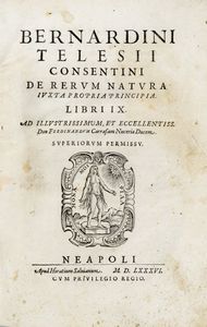 BERNARDINO TELESIO - De rerum natura iuxta propria principia.