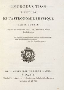 JACQUES ANTOINE JOSEPH COUSIN - Introduction a l'etude de l'Astronomie Physique.