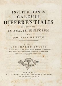 LEONHARD EULER - Institutiones calculi differentialis cum eius usu in analysi finitorum...
