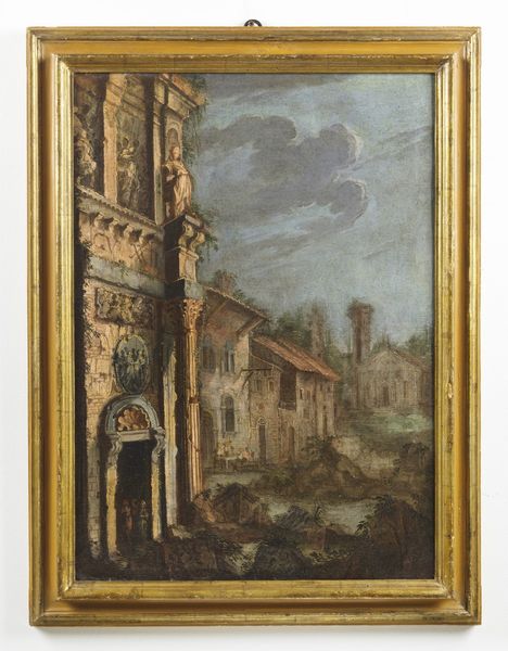 POLI GHERARDO (1674 - 1739) : Paesaggio con architetture in rovina e astanti.  - Asta ASTA 311 - ARTE ANTICA E DEL XIX SECOLO - Associazione Nazionale - Case d'Asta italiane