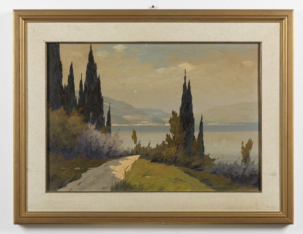 DELAI LUIGI (1891 - 1960) : Veduta del lago di Garda.  - Asta ASTA 311 - ARTE ANTICA E DEL XIX SECOLO - Associazione Nazionale - Case d'Asta italiane