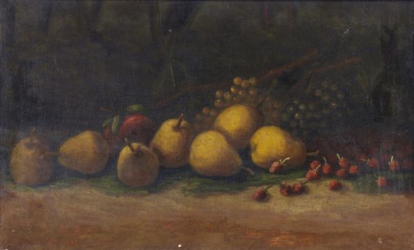 SEGANTINI  GIOVANNI (1858 - 1899) : Attribuito a. Natura morta con frutta.  - Asta ASTA 311 - ARTE ANTICA E DEL XIX SECOLO - Associazione Nazionale - Case d'Asta italiane