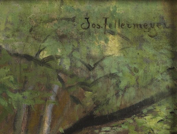 FELLERMEYER JOSEF (1862 - 1931) : Ruscello nel bosco.  - Asta ASTA 311 - ARTE ANTICA E DEL XIX SECOLO - Associazione Nazionale - Case d'Asta italiane