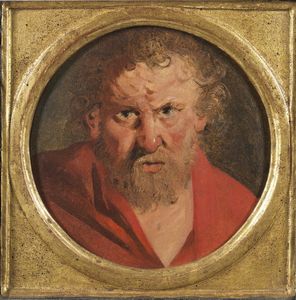 ARTISTA NORDEUROPEO DEL XVII SECOLO - Ritratto d'uomo con veste rossa.