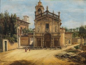MIGLIARA GIOVANNI (1785 - 1837) : Chiesa della Madonnina in prato, Varese.  - Asta ASTA 311 - ARTE ANTICA E DEL XIX SECOLO - Associazione Nazionale - Case d'Asta italiane